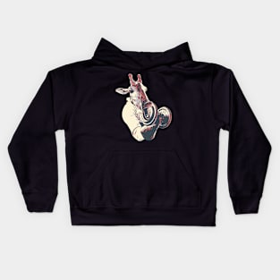 Giraffe Lifting Kids Hoodie